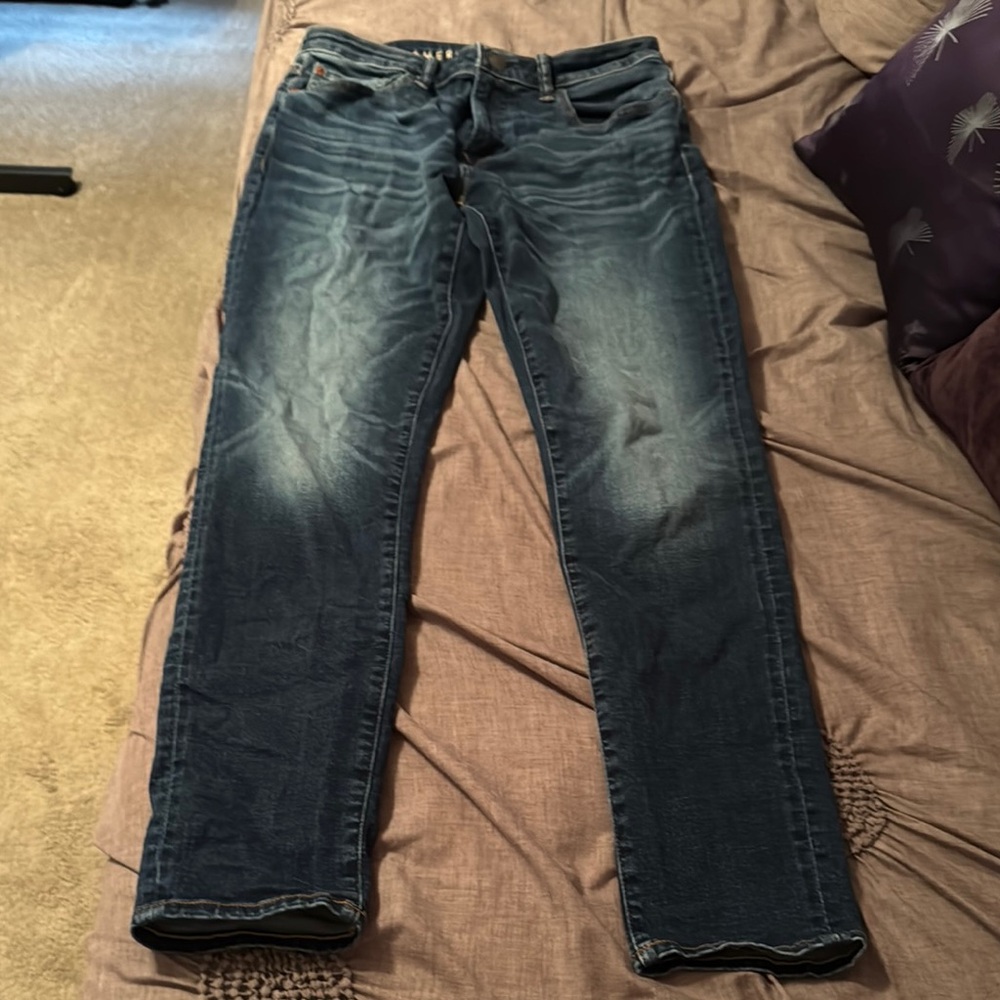 American Eagle Outfitters Slim Blue Jeans with Vintage Wash Mens 32x32
